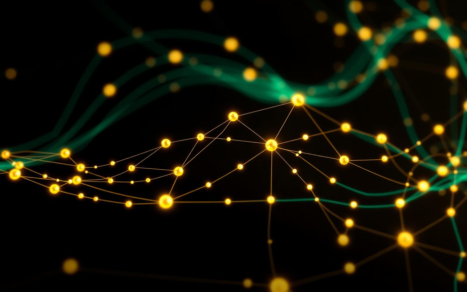 Automation network in green and gold